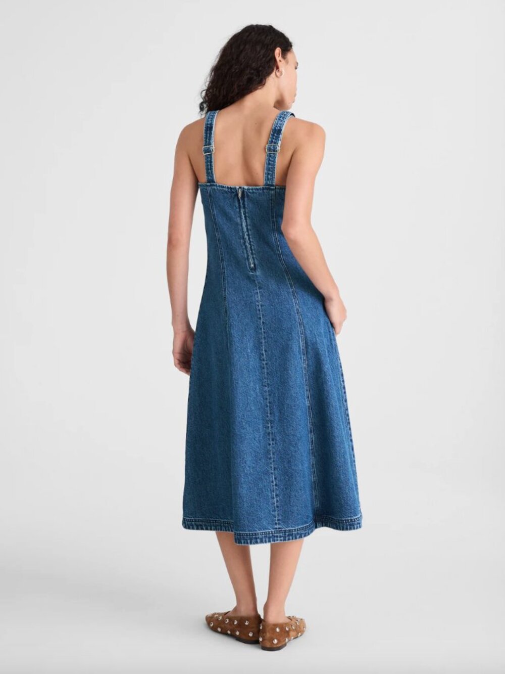 NWT! MADEWELL Denim Scoopneck Midi Dress Size Small - Picture 4 of 8